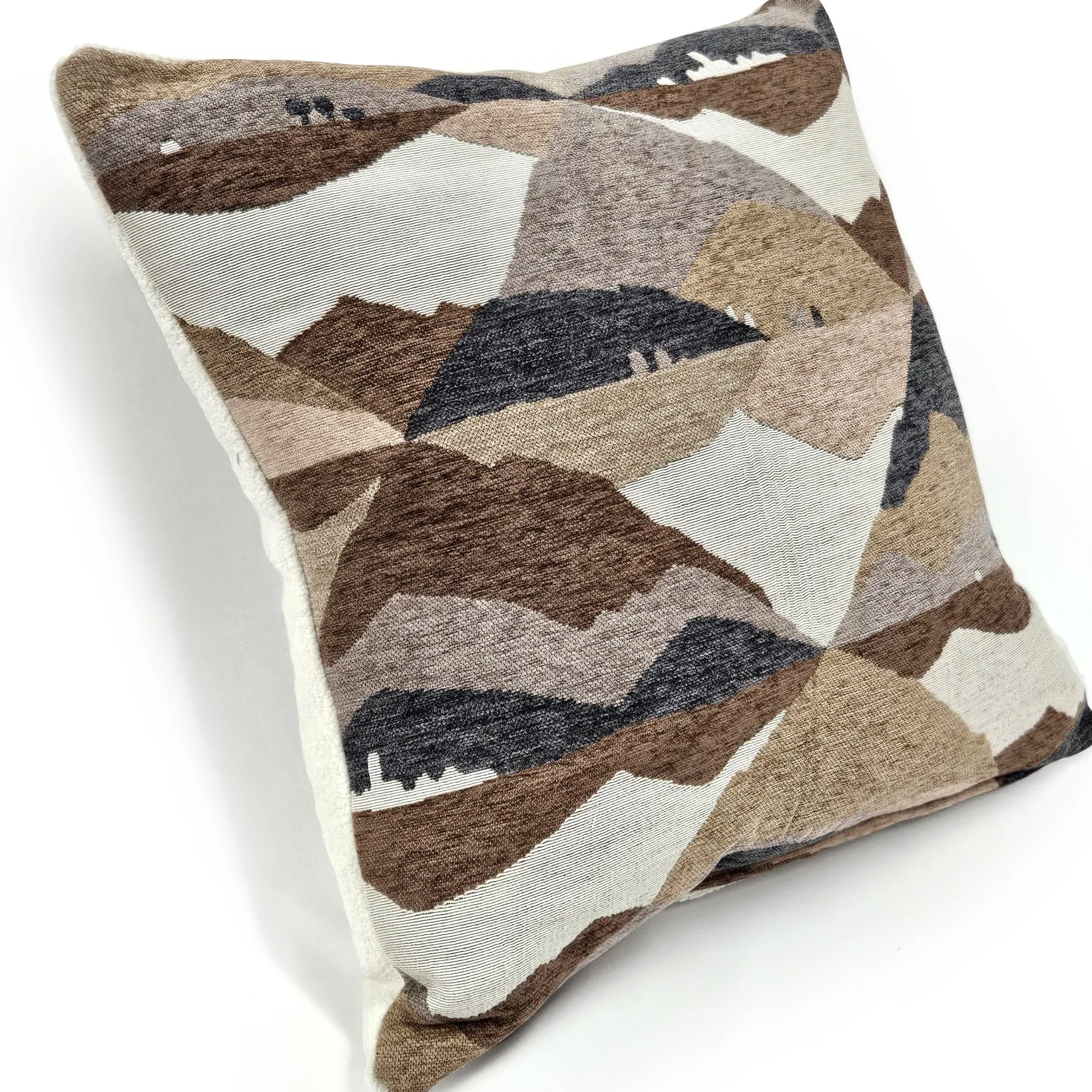 Abstract Mountains Brown Throw Pillow 21x21