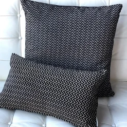 Art Deco Stripes Textured Velvet Throw pillow 20x20