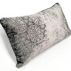 Artemis Pewter Gray Velvet Throw Pillow 12x20
