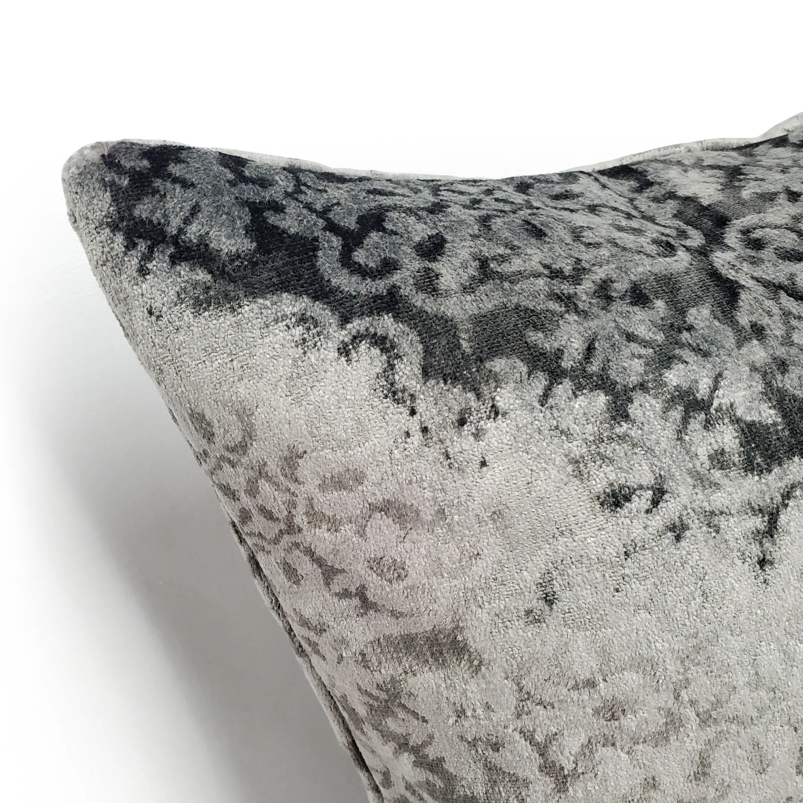 Artemis Pewter Gray Velvet Throw Pillow 12x20