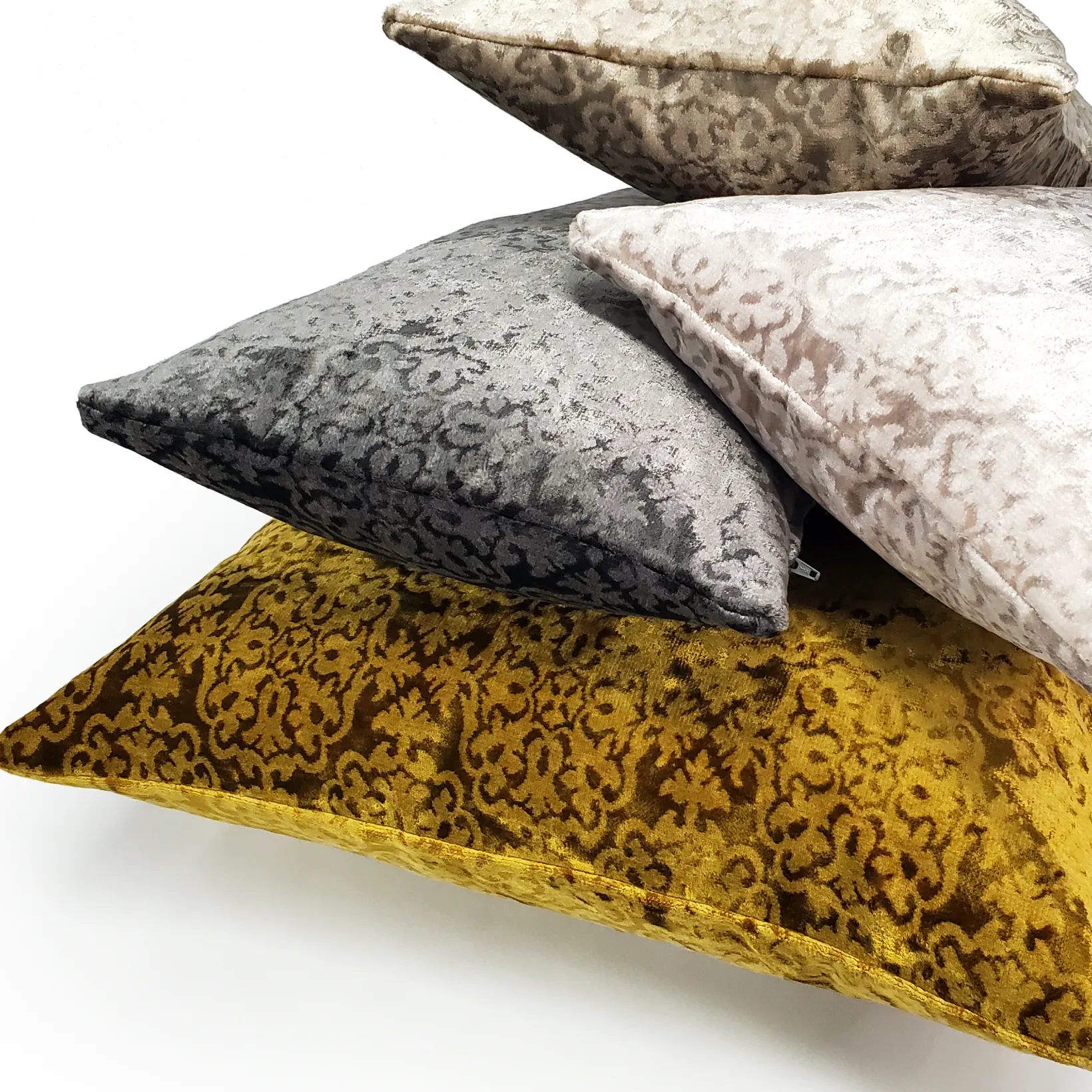 Artemis Pewter Gray Velvet Throw Pillow 12x20