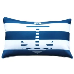 Blue Anchor Nautical Throw Pillow 12x19
