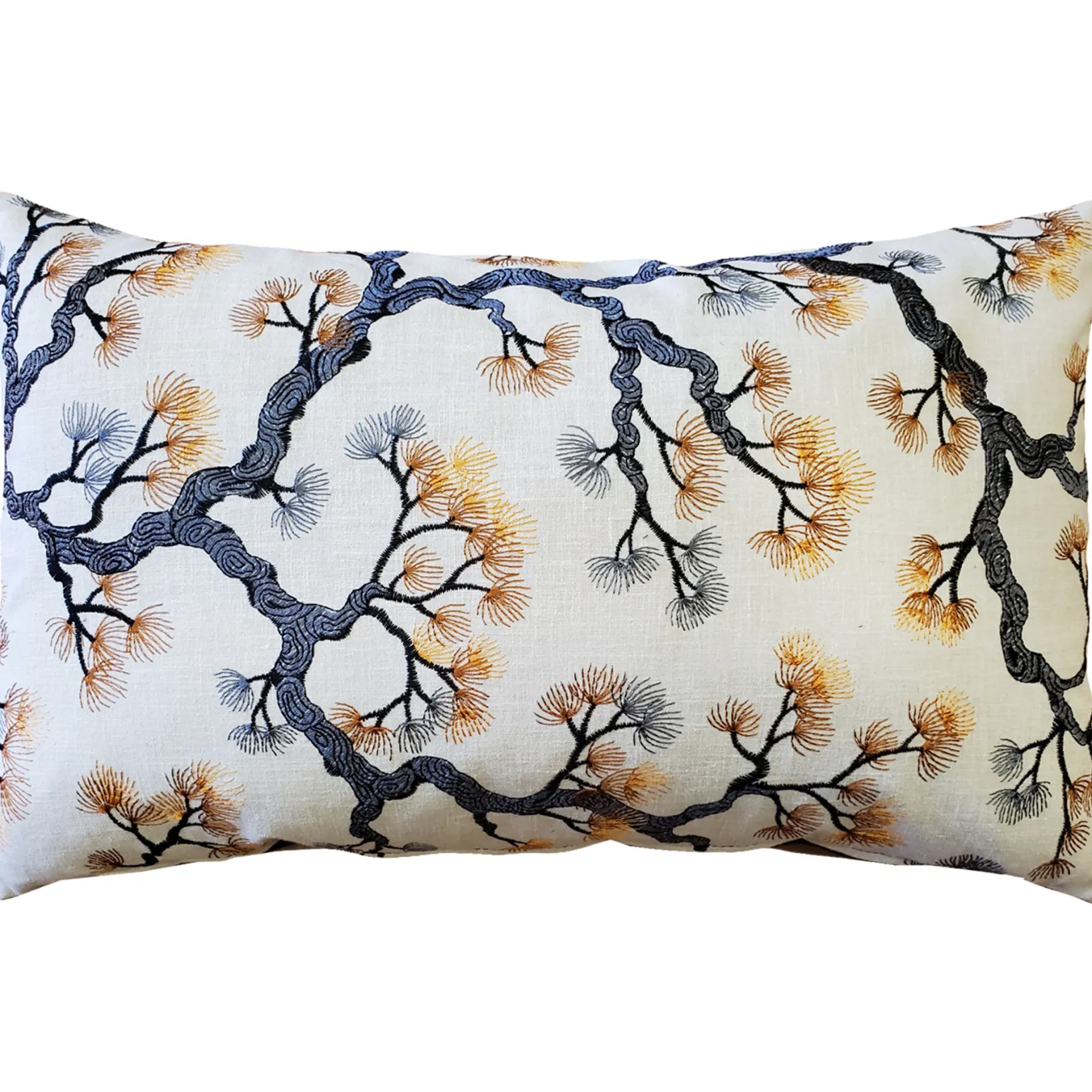 Bonsai Pine Onyx Amber Throw Pillow 12x19
