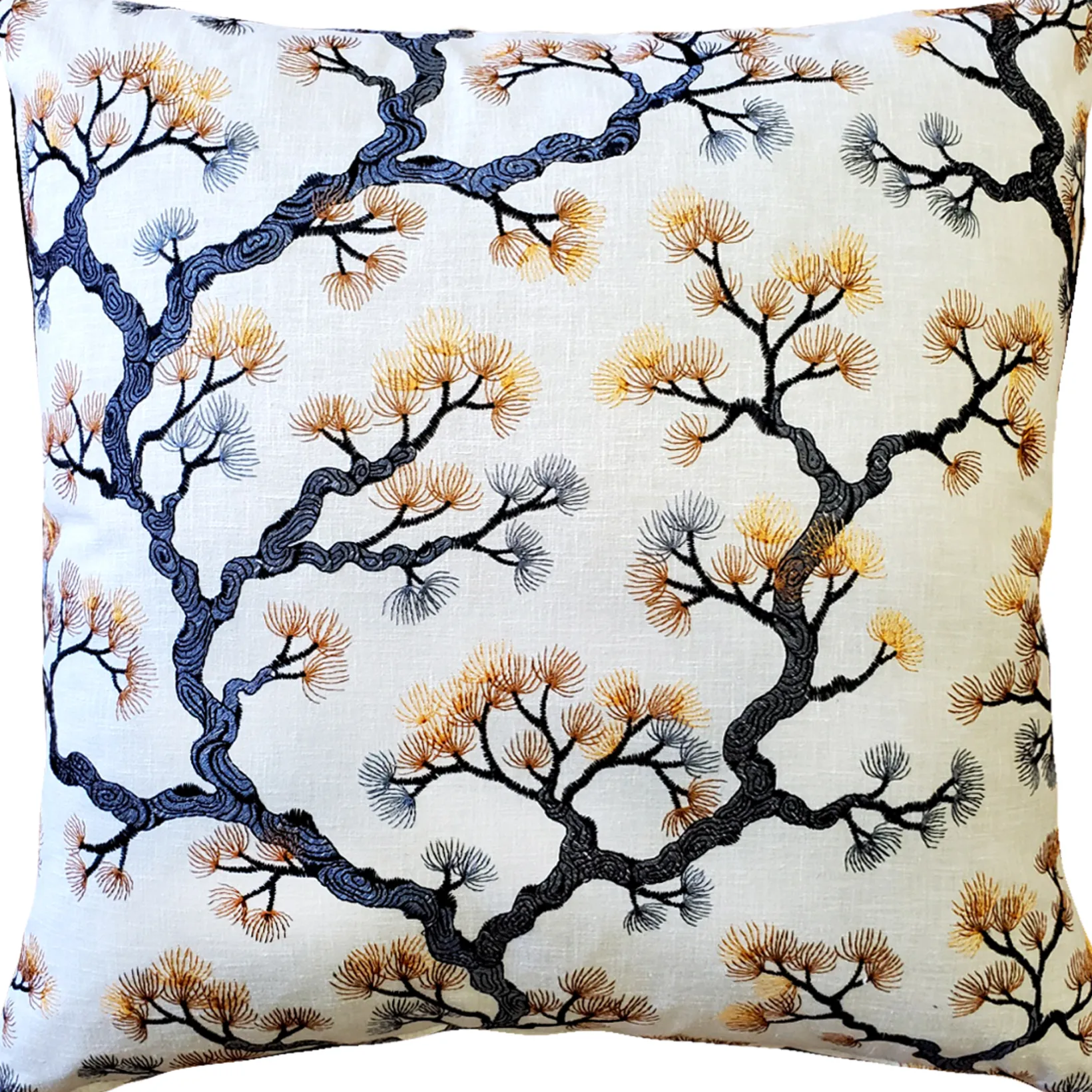 Bonsai Pine Onyx Amber Throw Pillow 19x19