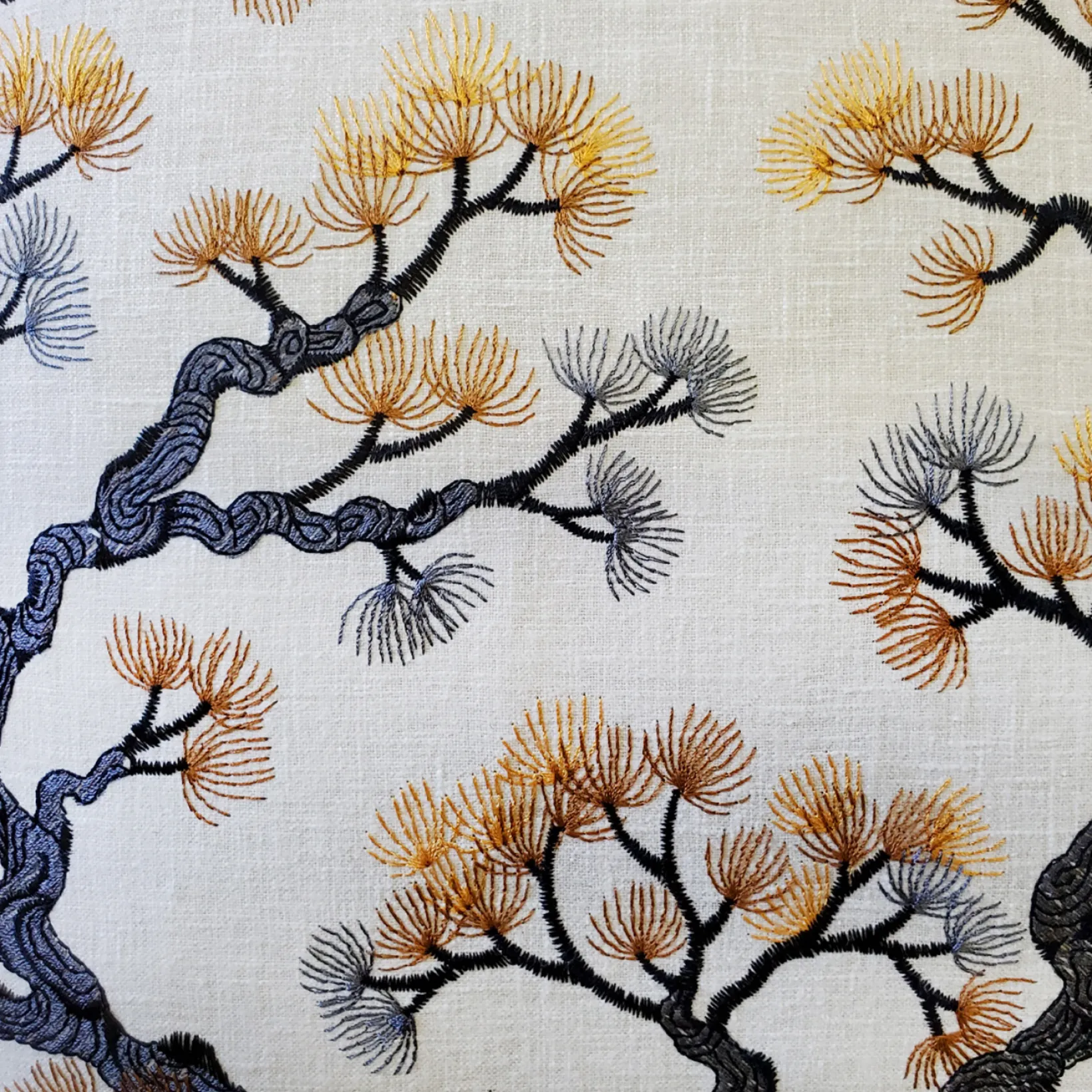 Bonsai Pine Onyx Amber Throw Pillow 19x19