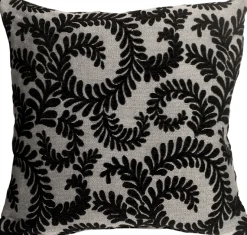 Brackendale Ferns Black Throw Pillow