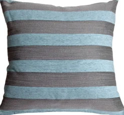 Brackendale Stripes Sea Blue Throw Pillow 22x22