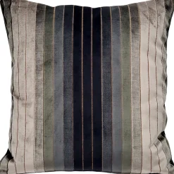 Carbon Stripes Textured Velvet Throw Pillow 20x20
