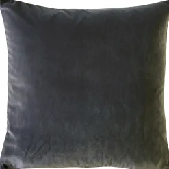 Castello Graphite Gray Velvet Throw Pillow 17x17