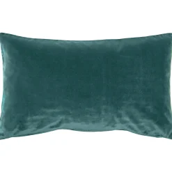 Castello Teal Blue Velvet Throw Pillow 12x20