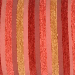 Chenille Stripes in Raspberry and Caramel Accent Pillow 1