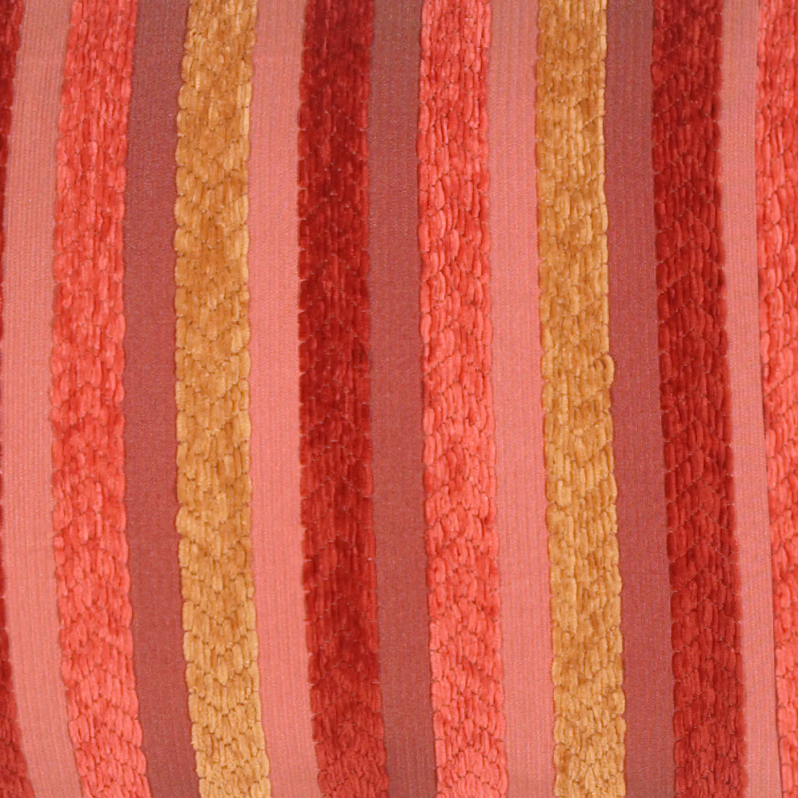 Chenille Stripes in Raspberry and Caramel Accent Pillow 1