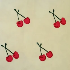 Cherry Rain Cotton Print Throw Pillow 20x20
