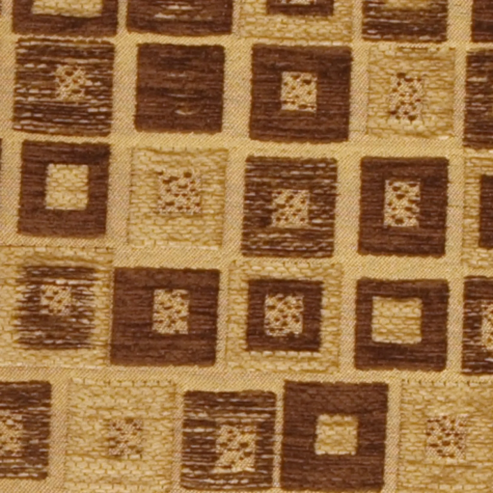 Chocolate and Tan Chenille Blocks Throw Pillow