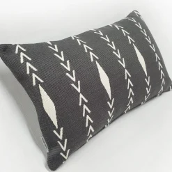 Diamond Ray Charcoal Gray Throw Pillow 12x20