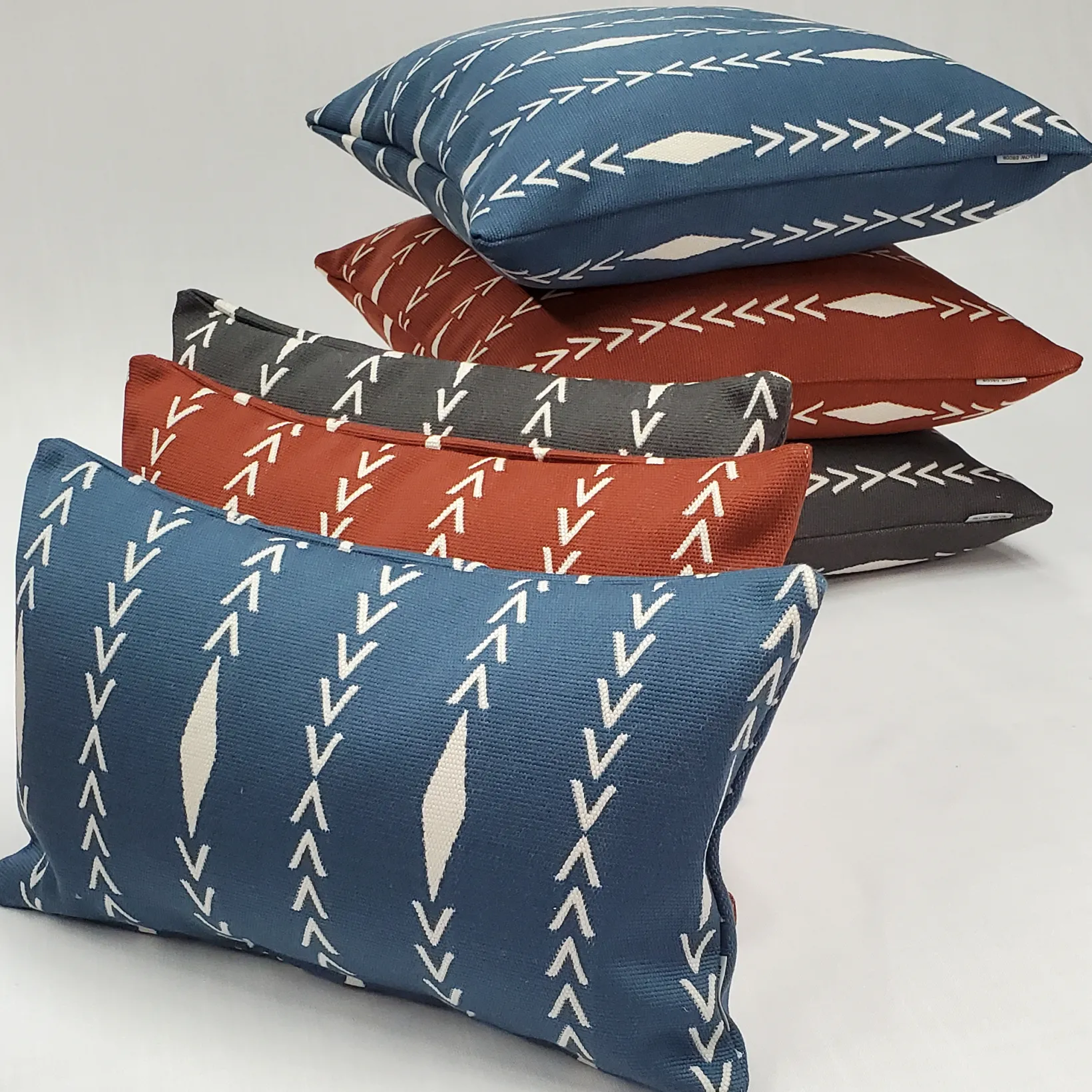 Diamond Ray Charcoal Gray Throw Pillow 12x20