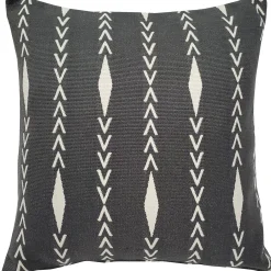 Diamond Ray Charcoal Gray Throw Pillow 20x20
