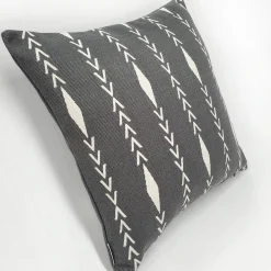 Diamond Ray Charcoal Gray Throw Pillow 20x20
