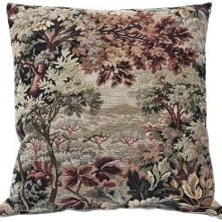 Elm Forest Russet Tapestry Throw Pillow 21x21