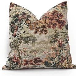 Elm Forest Russet Tapestry Throw Pillow 21x21