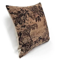 Elm Forest Sepia Tapestry Throw Pillow 21x21