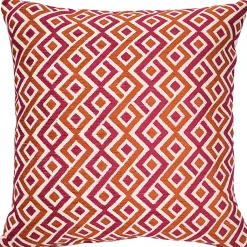 Follow Me Fiesta Pink and Orange Throw Pillow 19x19