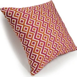 Follow Me Fiesta Pink and Orange Throw Pillow 19x19