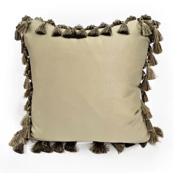 Heather Downs Soft Gold Ribbed Throw Pillow 17x17