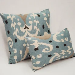 Indah Ikat Blue 20x20 Throw Pillow