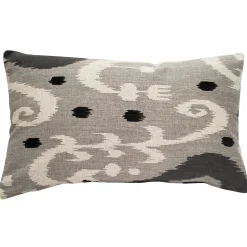 Indah Ikat Gray 12x20 Throw Pillow