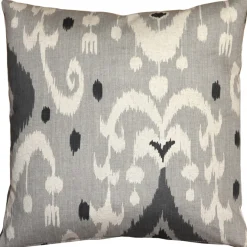 Indah Ikat Gray 20x20 Throw Pillow
