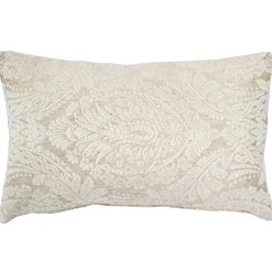 Jacquard Damask in Cream Throw Pillow 12x19