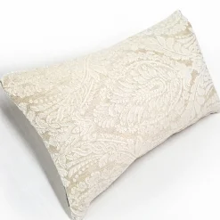 Jacquard Damask in Cream Throw Pillow 12x19