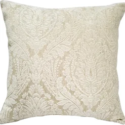 Jacquard Damask in Cream Throw Pillow 19x19