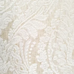 Jacquard Damask in Cream Throw Pillow 19x19
