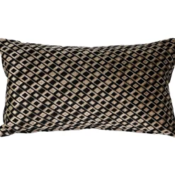 Jager Black Diamond Textured Velvet Throw Pillow 12x20