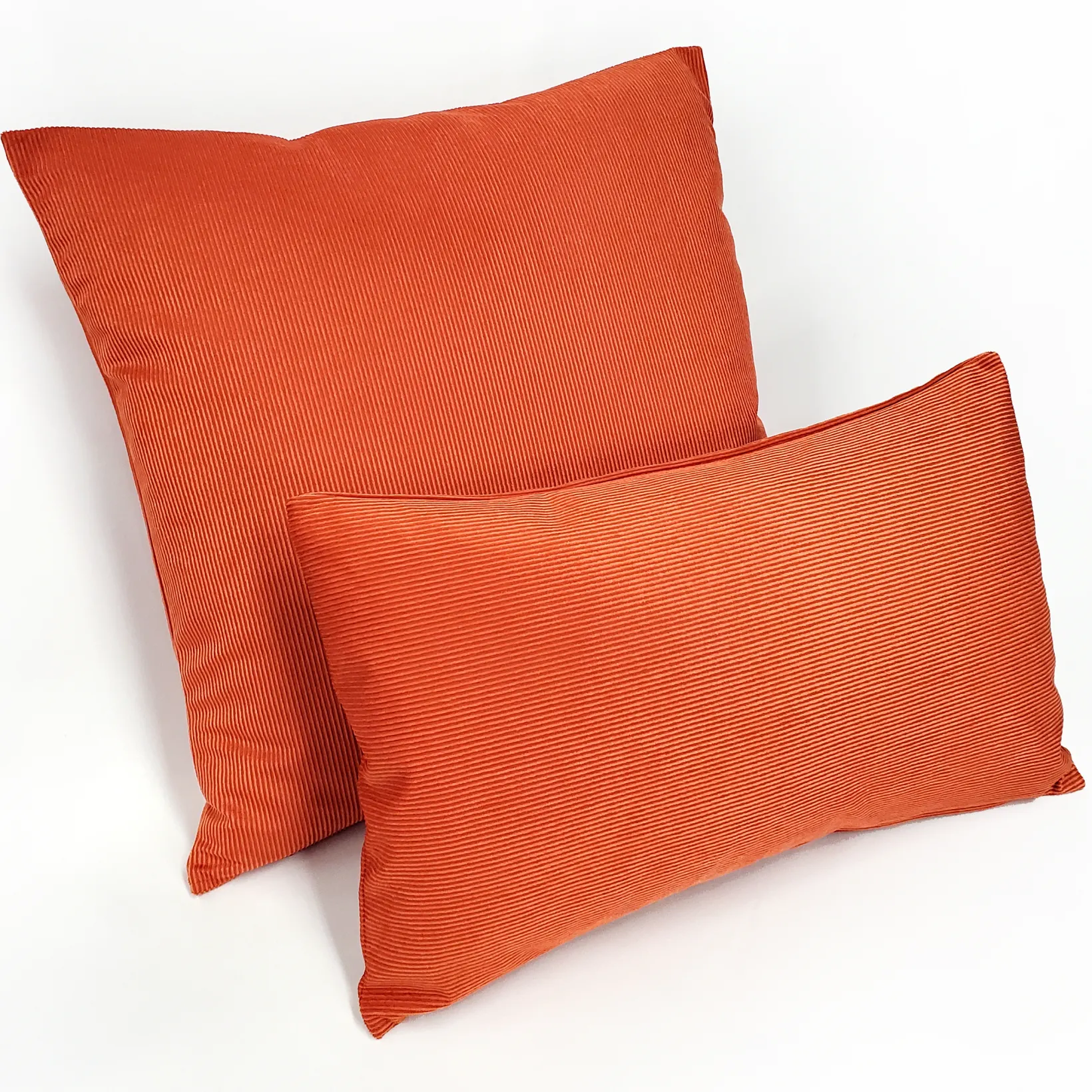 Liminal Koi Orange Striped Velvet Throw Pillow 19x19