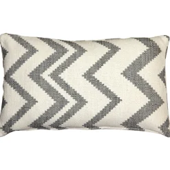 Lorenzo Zigzag Gray 12x20 Throw Pillow