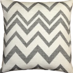 Lorenzo Zigzag Gray 20x20 Throw Pillow