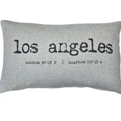 Los Angeles Gray Felt Coordinates Pillow 12x19