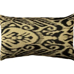 Mallorca Carbon Ikat Throw Pillow 12x20