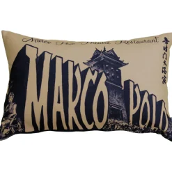 Marco Polo Theatre Restaurant 12x20 Taupe Throw Pillow