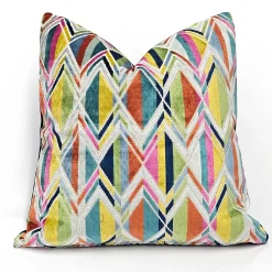 Marquis Chevron Fiesta Velvet Throw Pillow 21x21