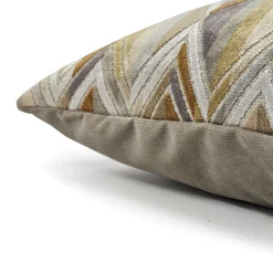 Marquis Chevron Gold Velvet Throw Pillow 21x21