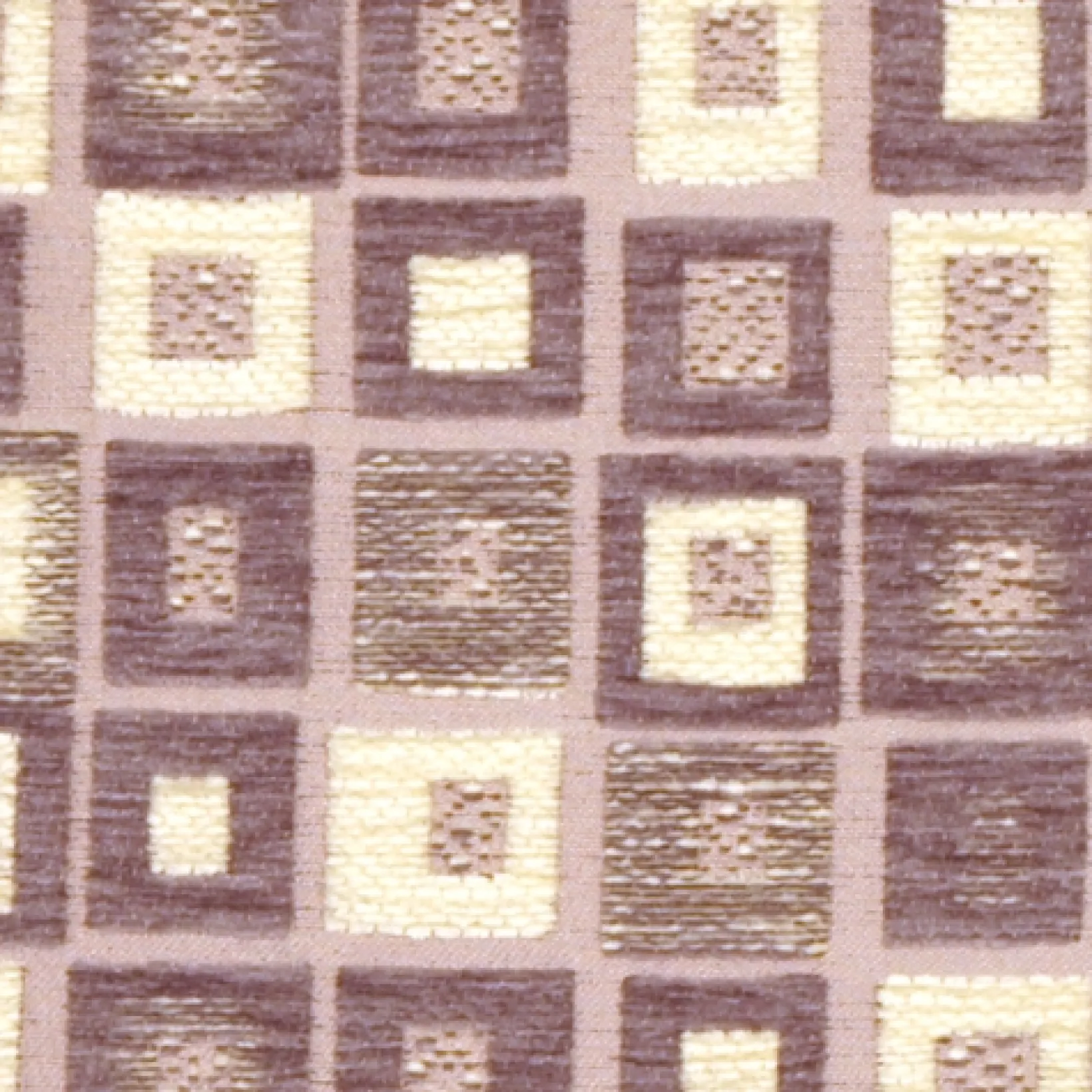 Mauve and Cream Chenille Blocks Throw Pillow