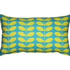 Mid-Century Modern Turquoise Throw Pillow 12x19