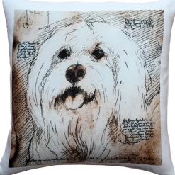 Mischievous Maltese 17x17 Dog Pillow