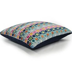 Mod Grid Fiesta Velvet Throw Pillow 21x21