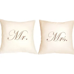 Mr and Mrs 18x18 Linen Pillow Set