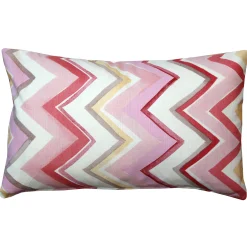 Pacifico Stripes Pink Throw Pillow 12X20